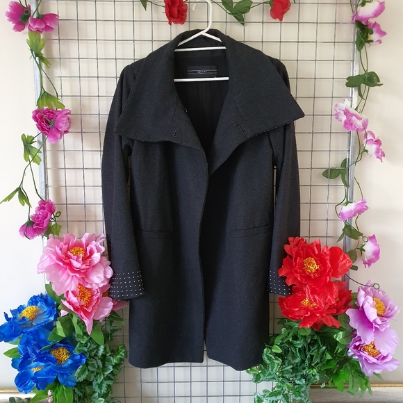 DECJUBA Studded Long Coat Jacket (60% Wool) - Picture 4 of 12